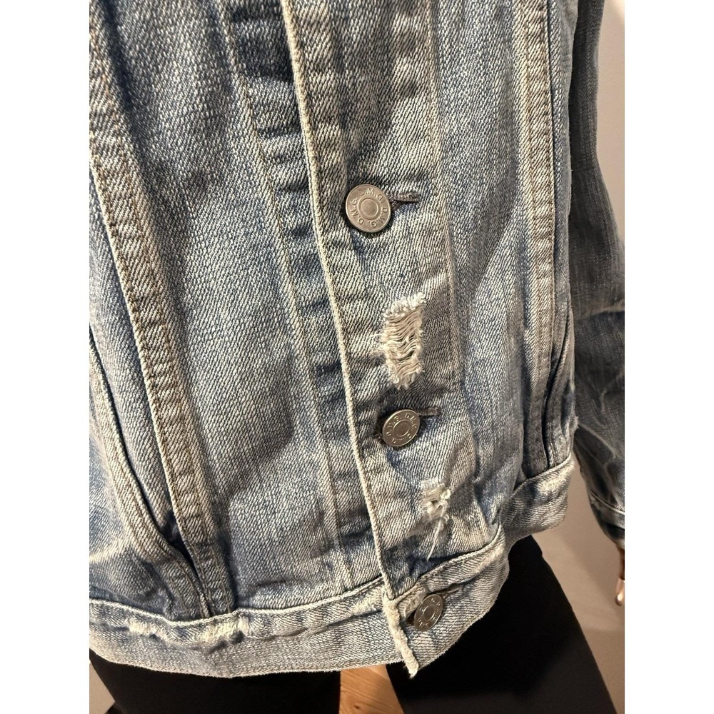 Vintage Floral Embroidered Mesh Patchwork Hippie Eclectic Denim Jacket Boho/2 - Picture 10 of 10